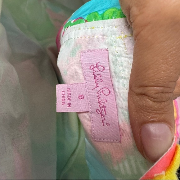 Lilly Pulitzer DELIA Shift Dress SHORELY Blue Big Flirt Pink Green Blue size 8 - Picture 13 of 16